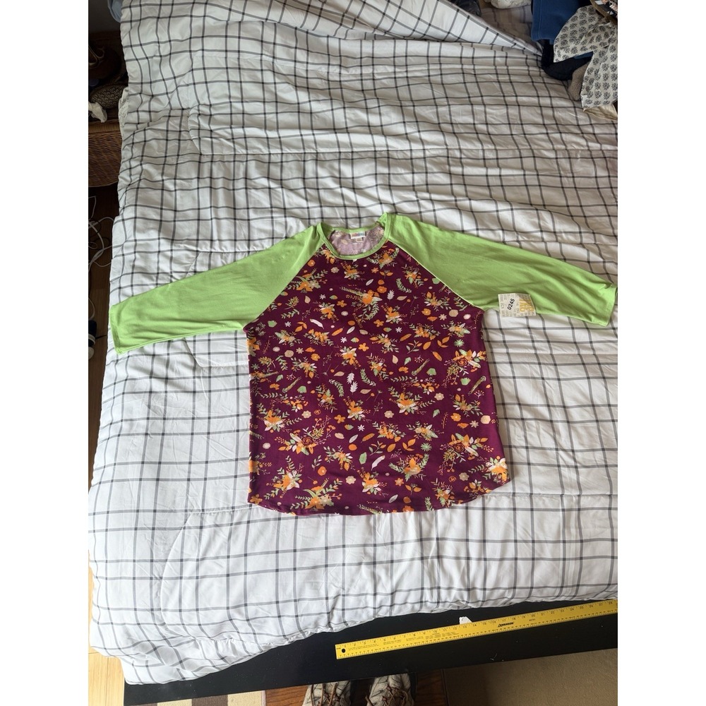 NWT Lularoe Shirt 3XL Randy Green And Harvest Bouquets Pattern